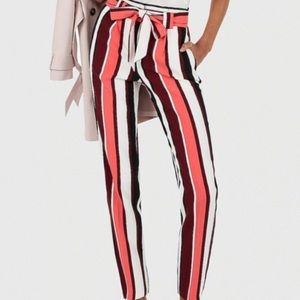 Express Striped Pants Tie Belt Size 10L Pre-Owned